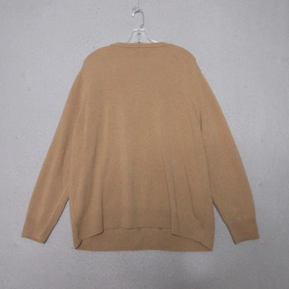 Quince Sweater 3X Camel Color Mongolian Cashmere V-Neck Quiet Luxury Soft - Picture 8 of 9